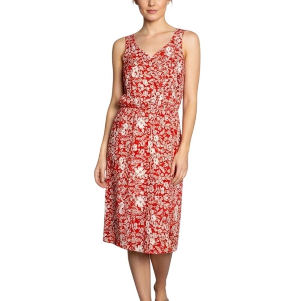 Market & Spruce Sleeveless V-Neck Floral Dress Red NWT Women’s Size Medium